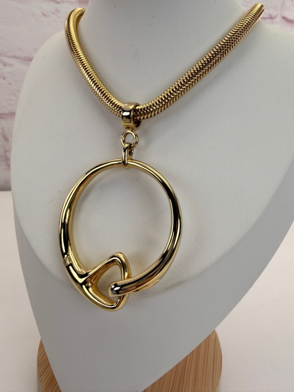 Givenchy Gold-Tone Statement Circle Pendant Necklace - Picture 3 of 8